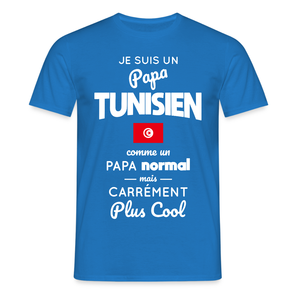 T-shirt Homme - Papa Tunisien Plus Cool - bleu royal