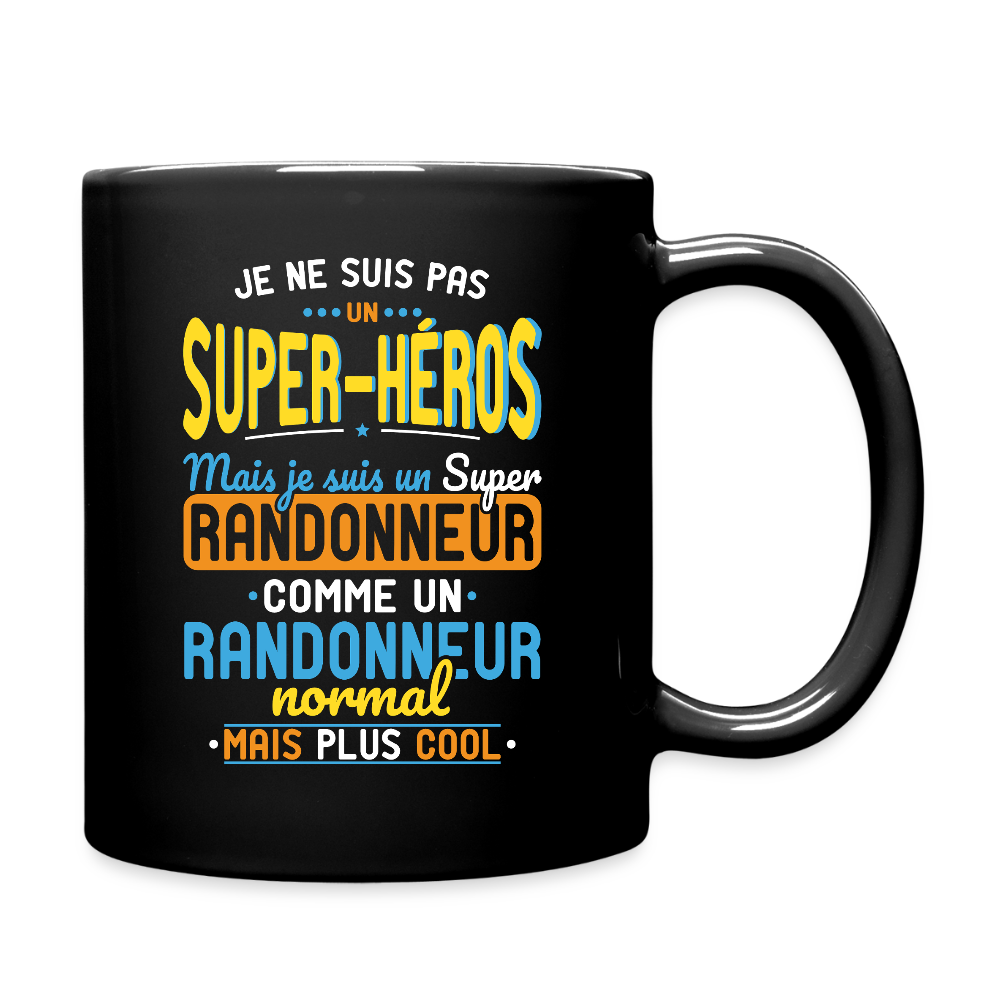Mug uni - Pas un Super-Héros mais un super Randonneur - noir