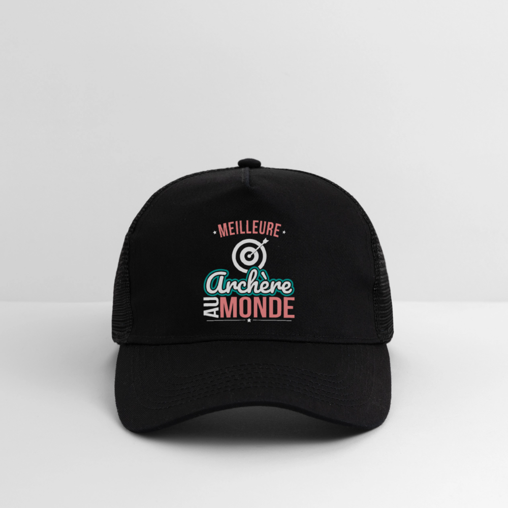 Casquette Trucker - Meilleure archère au monde - noir/noir