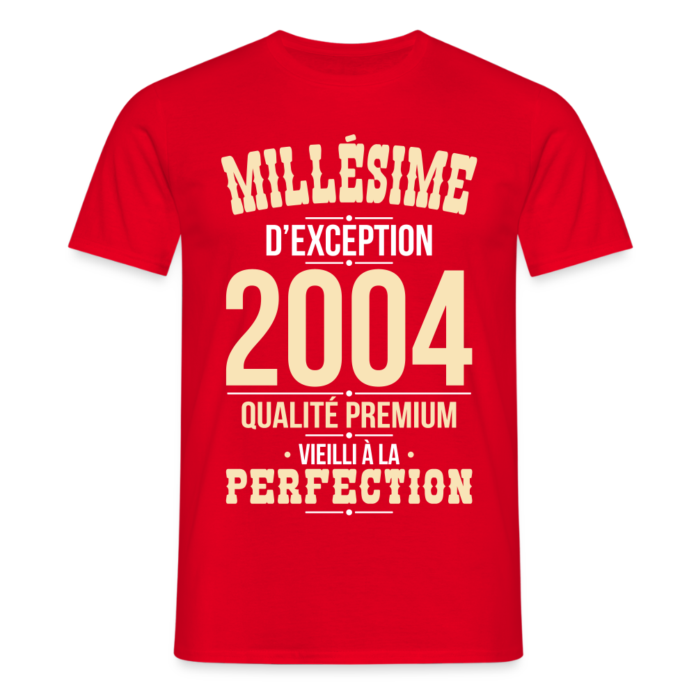 T-shirt Homme - Anniversaire 21 Ans - Millésime 2004 - rouge