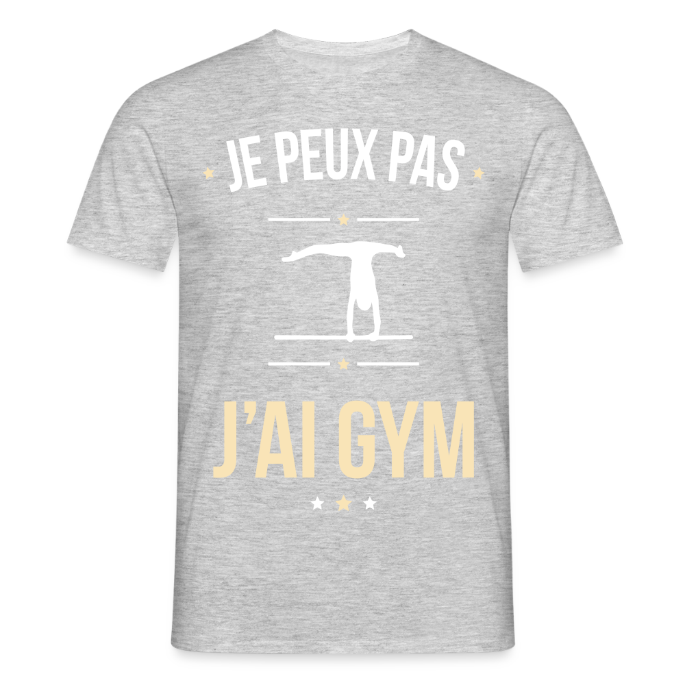 T-shirt Homme - Je peux pas j'ai Gym - gris chiné