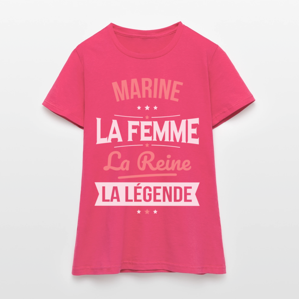 T-shirt Femme - Marine - la Femme - la Reine - la Légende - rose azalée