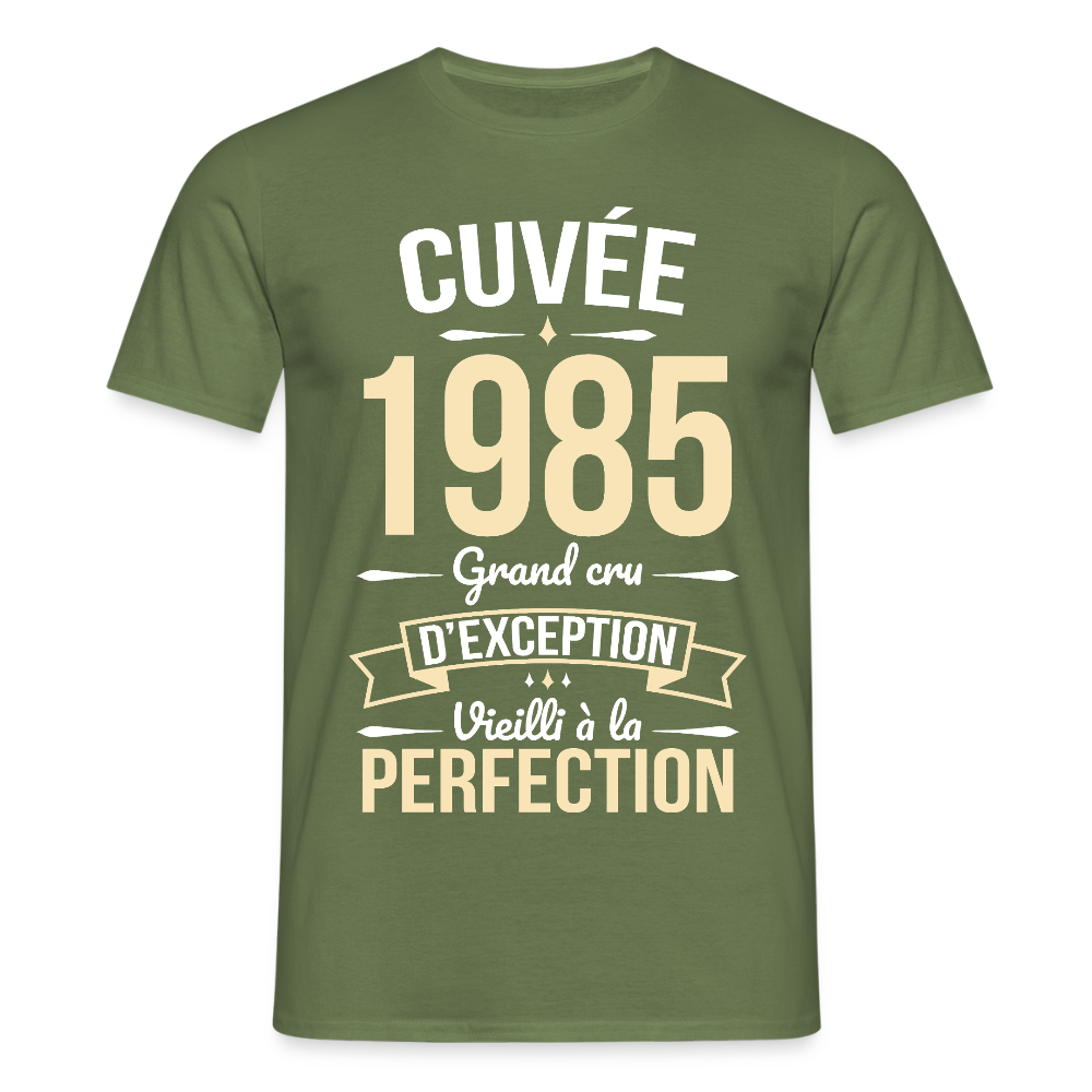T-shirt Homme - Anniversaire 40 Ans - Cuvée 1985 - vert militaire