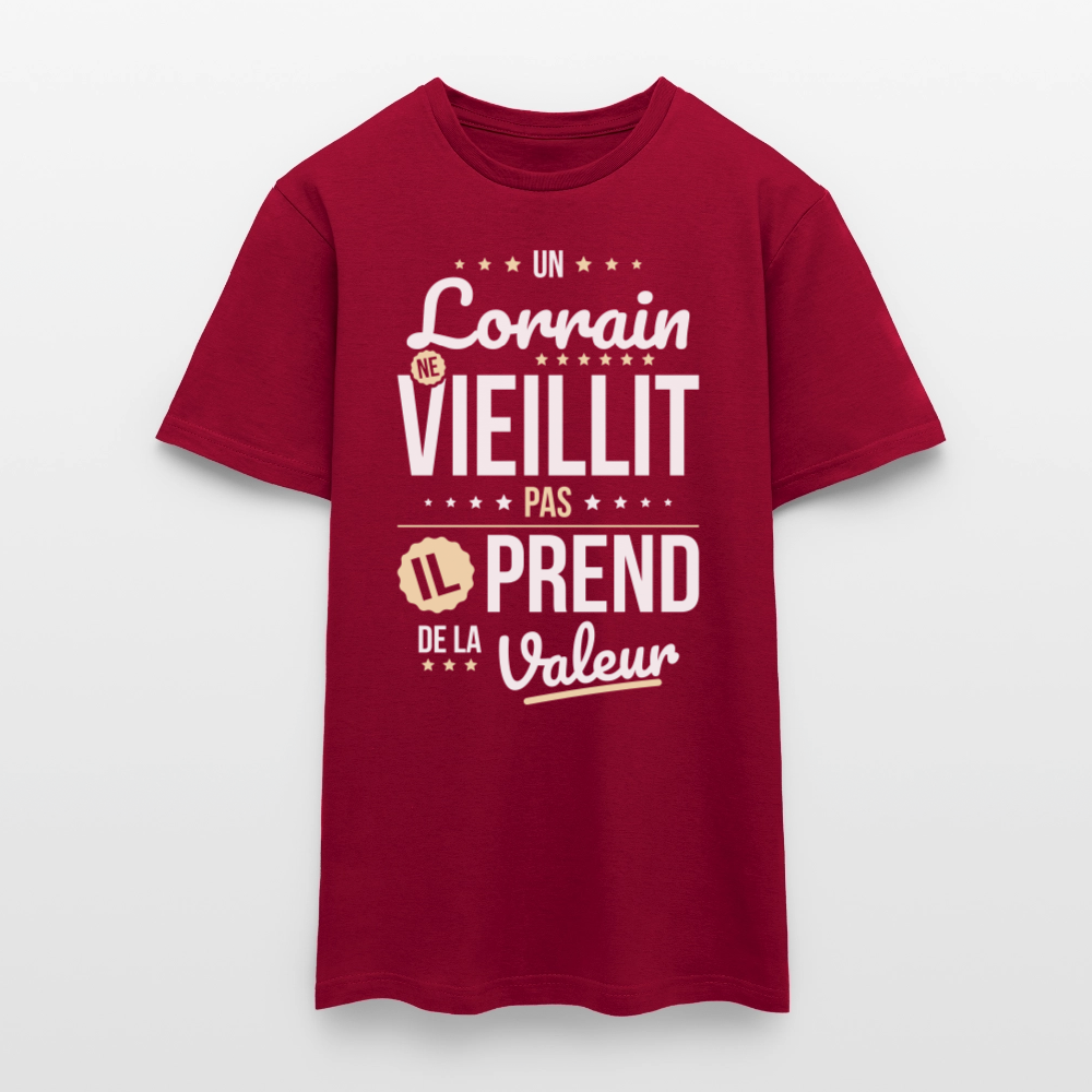 T-shirt Homme - Un Lorrain ne vieillit pas - rouge brique
