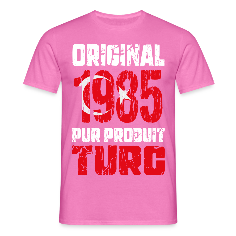 T-shirt Homme - Anniversaire 40 Ans - Original 1985 - Pur produit Turc - rose