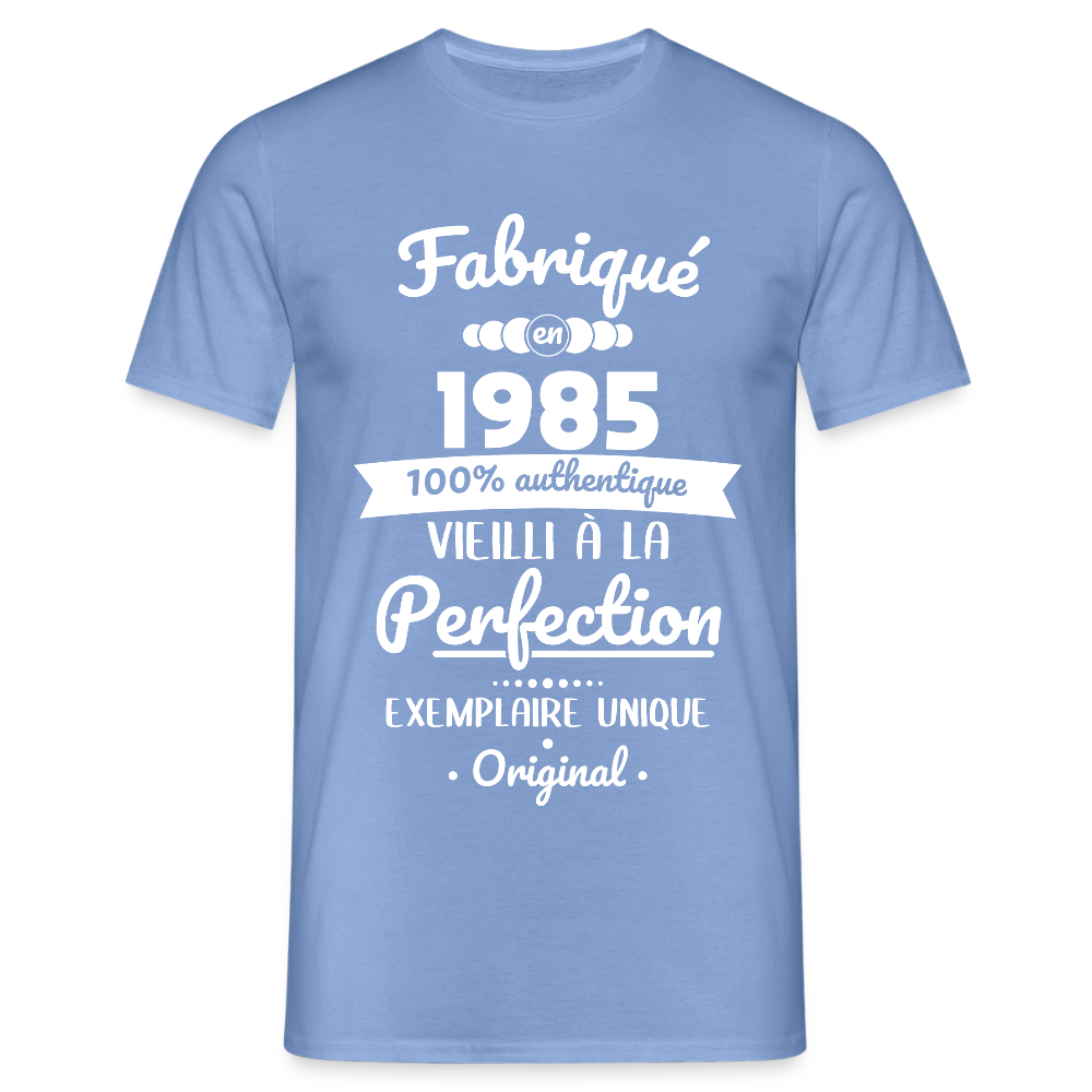 T-shirt Homme - Anniversaire 40 Ans - Fabriqué en 1985 - carolina blue