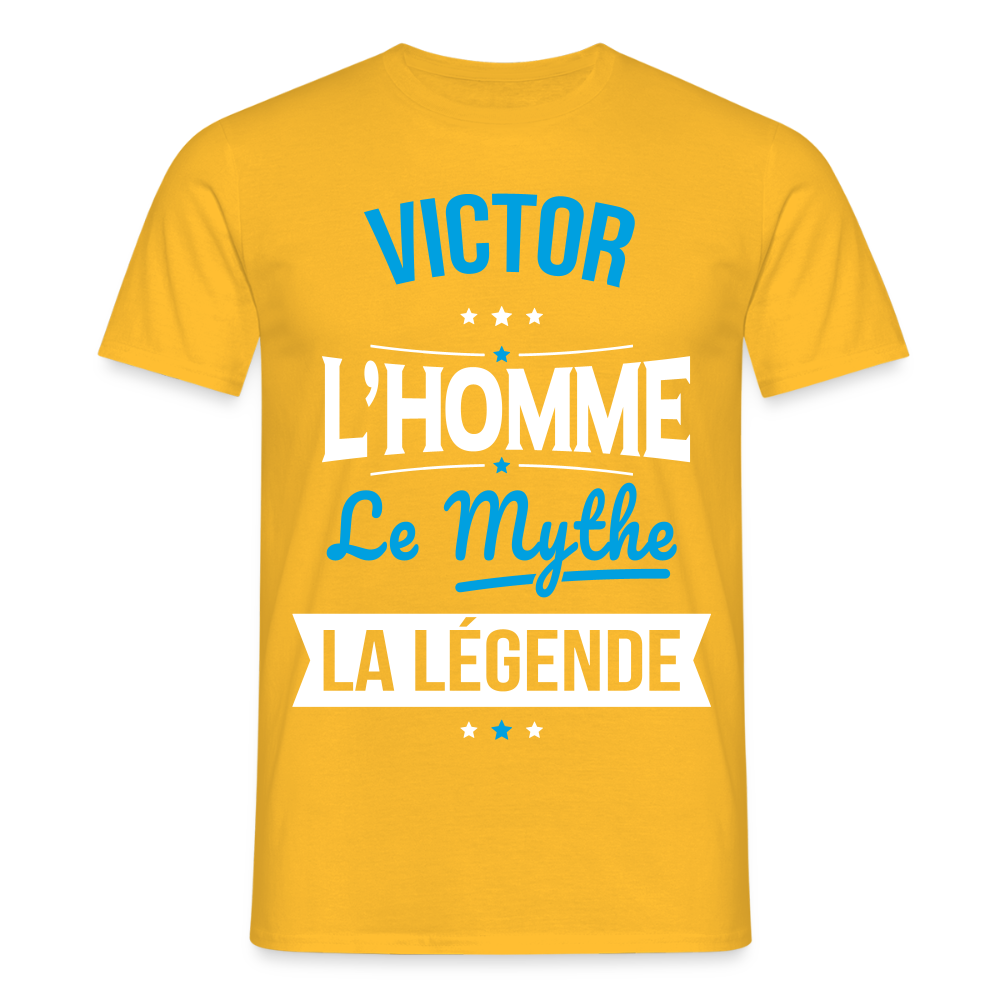 T-shirt Homme - Victor - l'Homme - le Mythe - la Légende - jaune