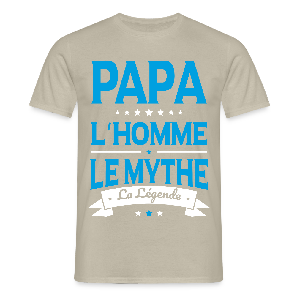 T-shirt Homme - Papa L'Homme le Mythe la Légende - beige sable