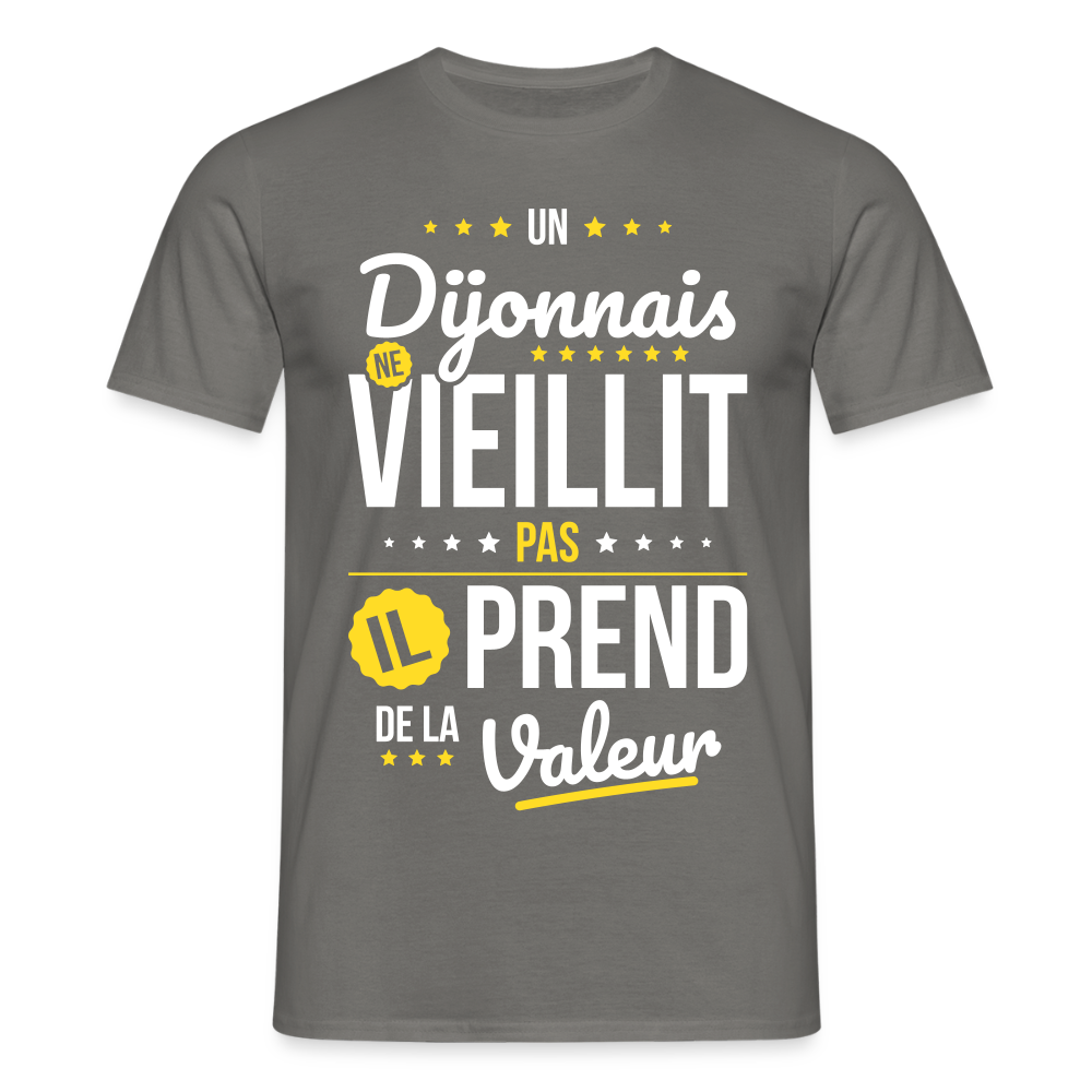 T-shirt Homme - Un Dijonnais ne vieillit pas - gris graphite