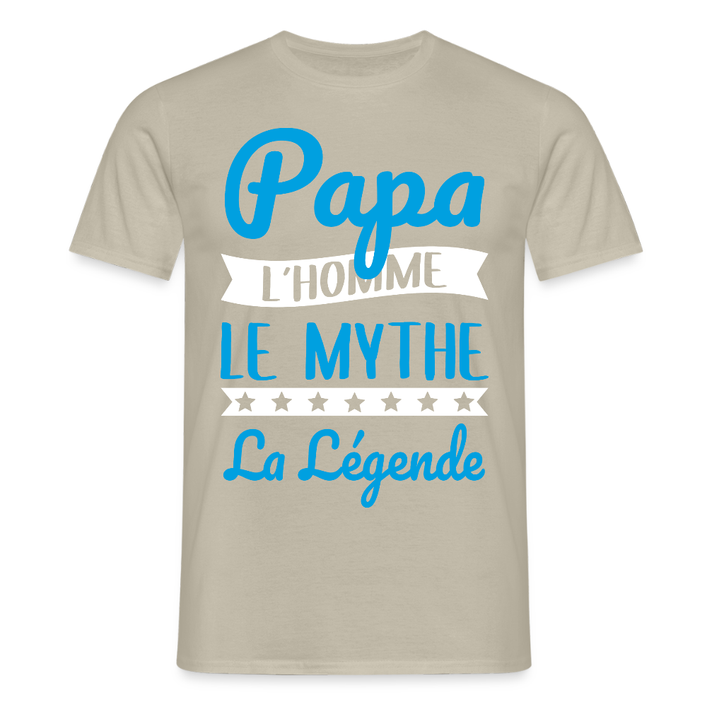 T-shirt Homme - Papa L'Homme le Mythe la Légende - beige sable