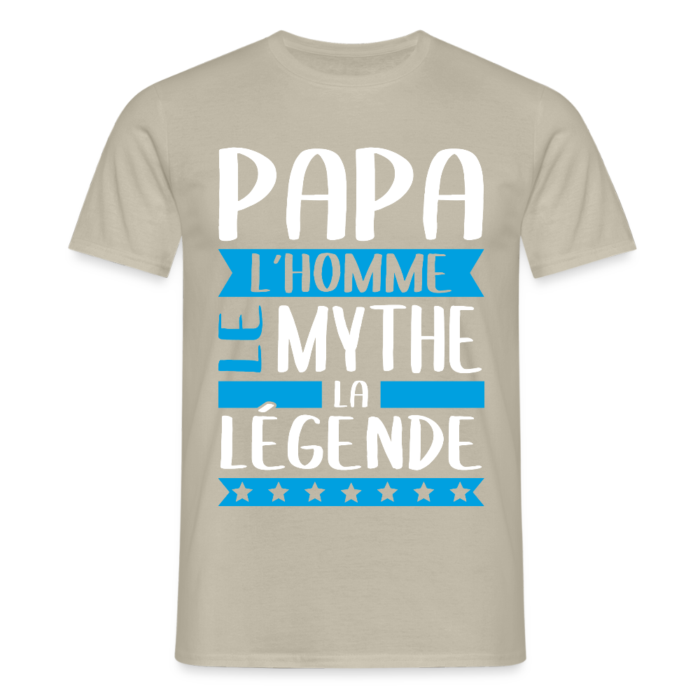 T-shirt Homme - Papa L'Homme le Mythe la Légende - beige sable
