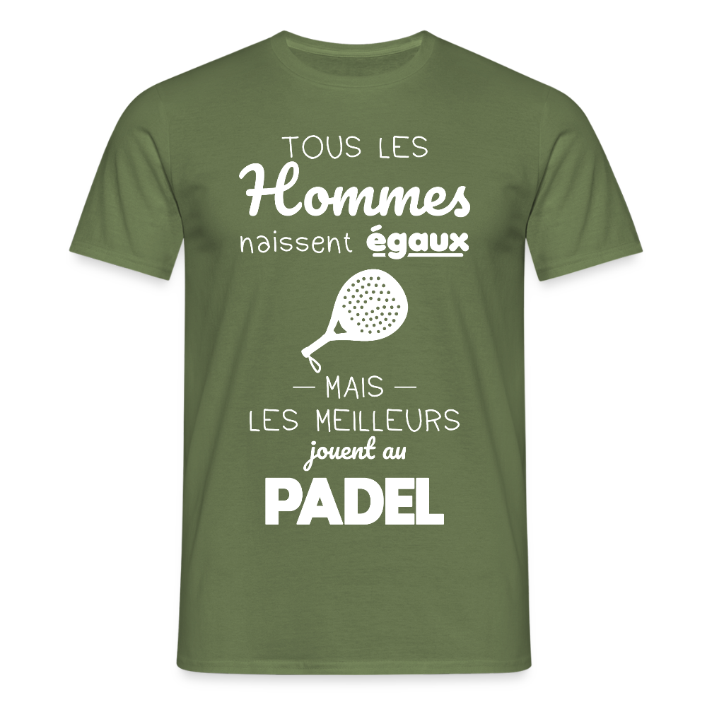 T-shirt Homme - Les Meilleurs Jouent Au Padel - vert militaire
