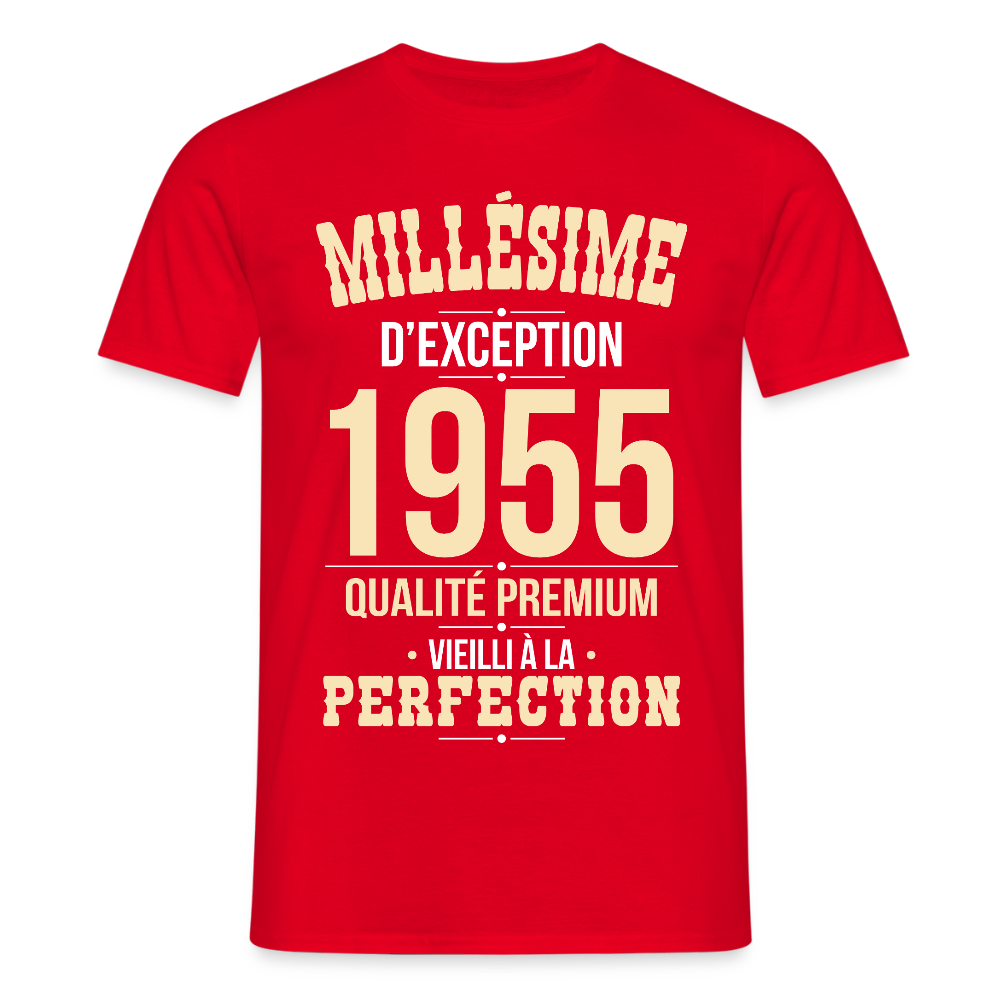 T-shirt Homme - Anniversaire 70 Ans - Millésime 1955 - rouge