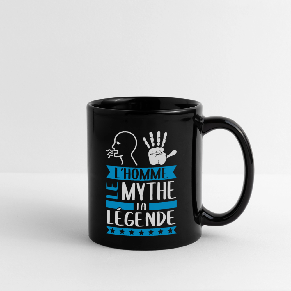 Mug uni Romain rébus – L’homme, le mythe, la légende - noir
