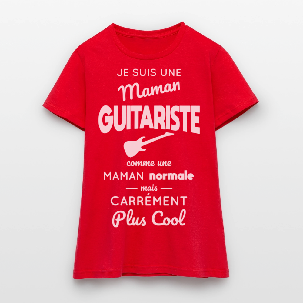 T-shirt Femme - Maman guitariste plus cool - rouge