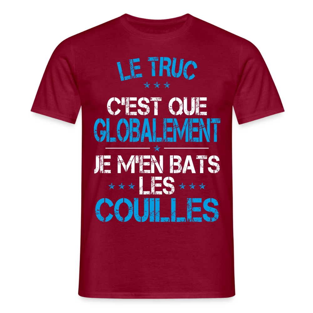 T-shirt Homme - Je m'en bats les couilles - rouge brique