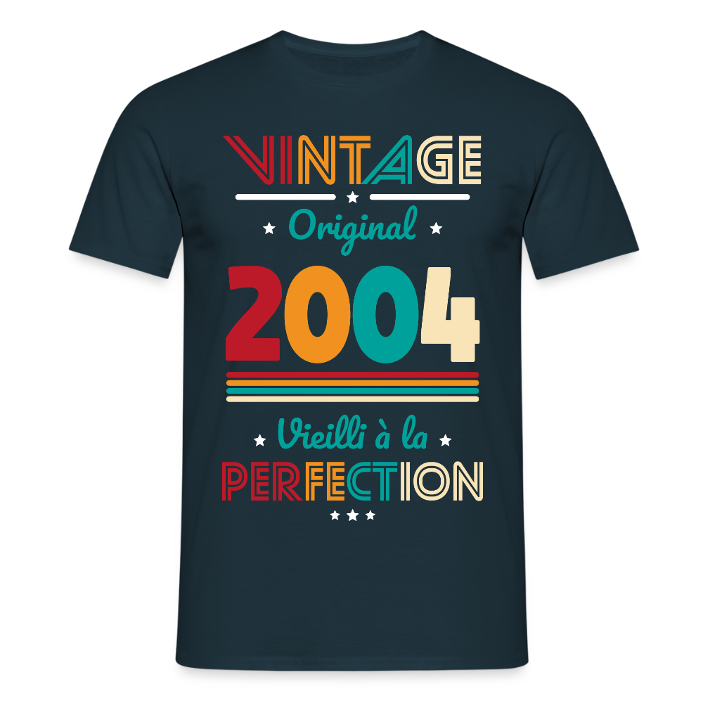 T-shirt Homme - Anniversaire 21 Ans - Vintage Original 2004 - marine