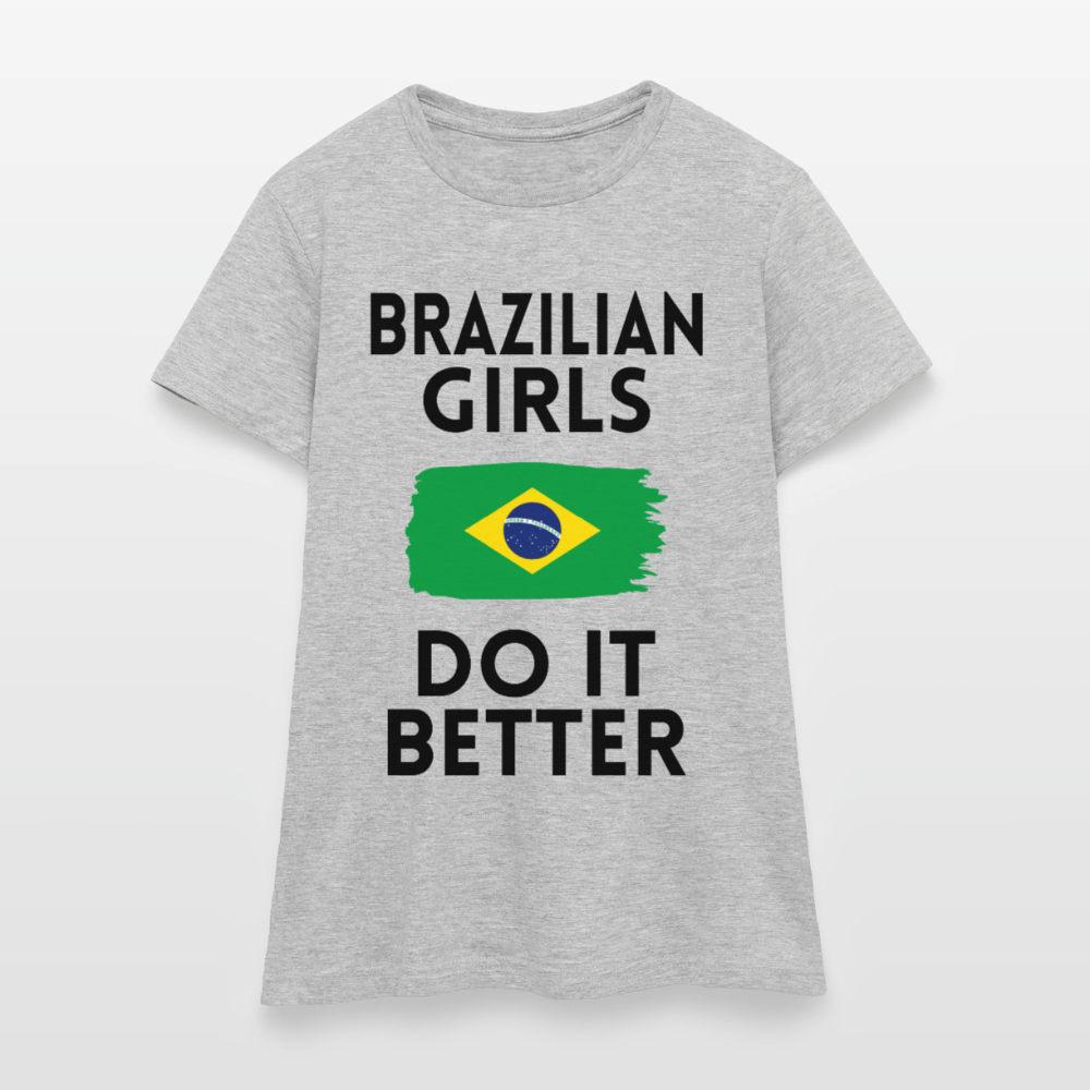 T-shirt femme coloris clair - Brazilian Girls Do It Better - gris chiné