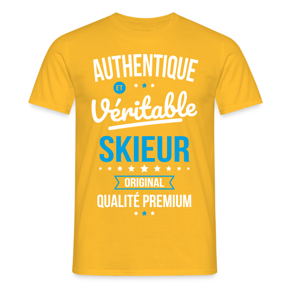 T-shirt Homme - Authentique et véritable Skieur - jaune