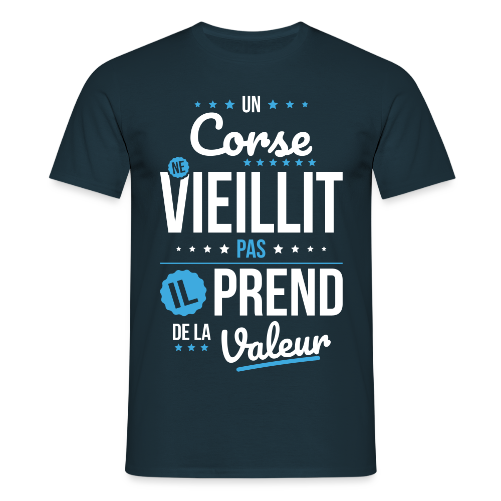 T-shirt Homme - Un Corse ne vieillit pas - marine
