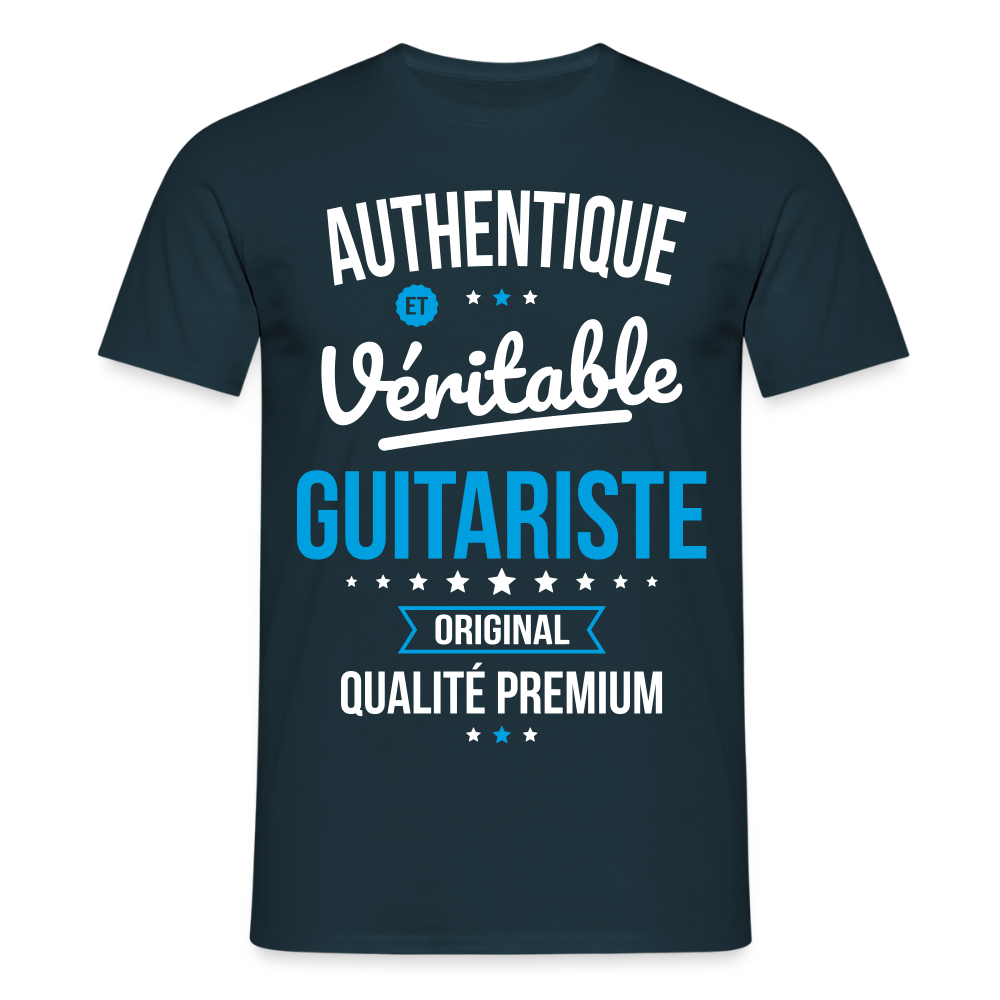 T-shirt Homme - Authentique et véritable Guitariste - marine