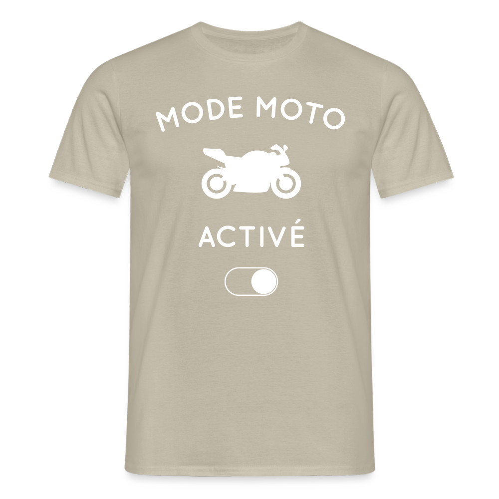 T-shirt Homme - Mode moto activé - beige sable
