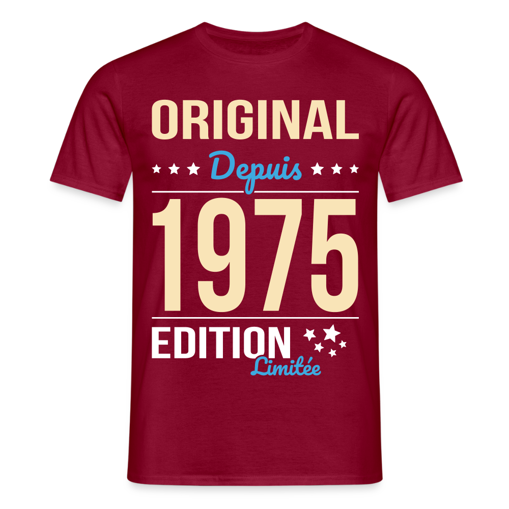 T-shirt Homme - Anniversaire 50 Ans - Original depuis 1975 - rouge brique
