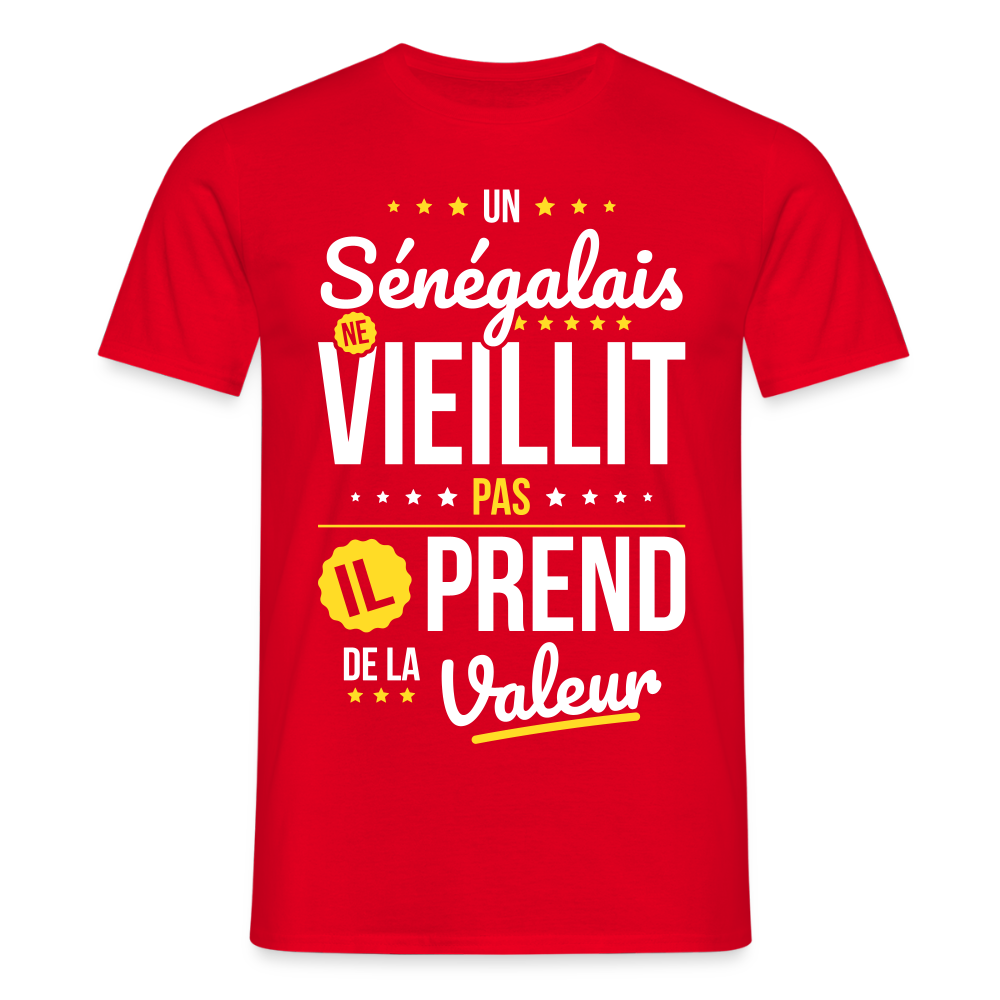 T-shirt Homme - Un Sénégalais ne vieillit pas - rouge