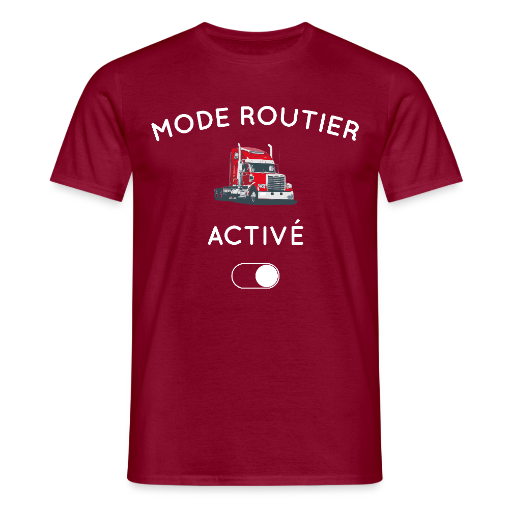 T-shirt Homme - Mode routier activé - rouge brique