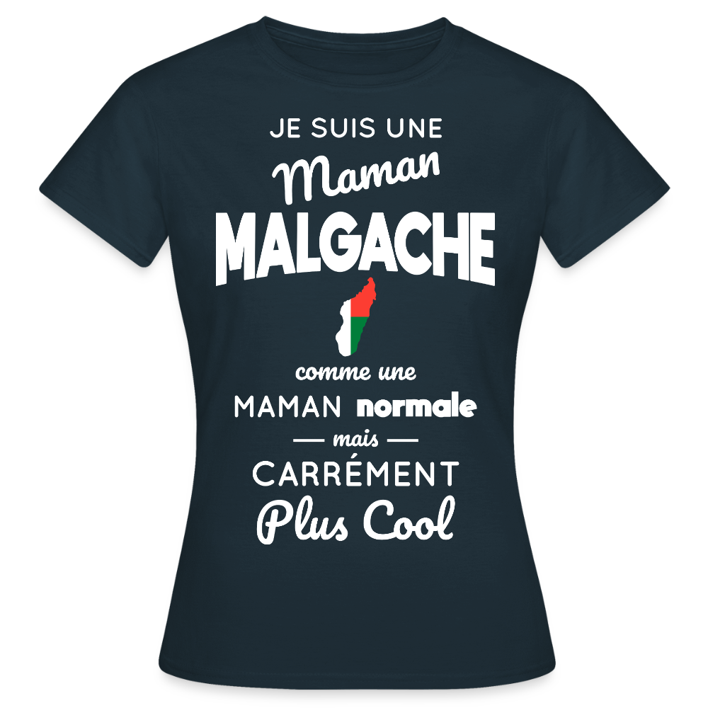 T-shirt Femme - Maman Malgache plus cool - marine