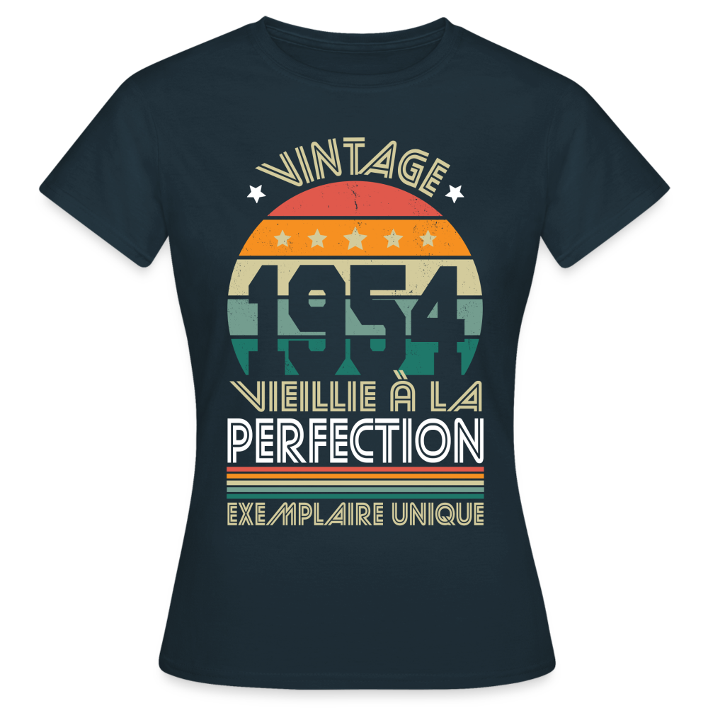 T-shirt Femme - Anniversaire 71 Ans - Vintage 1954 - marine