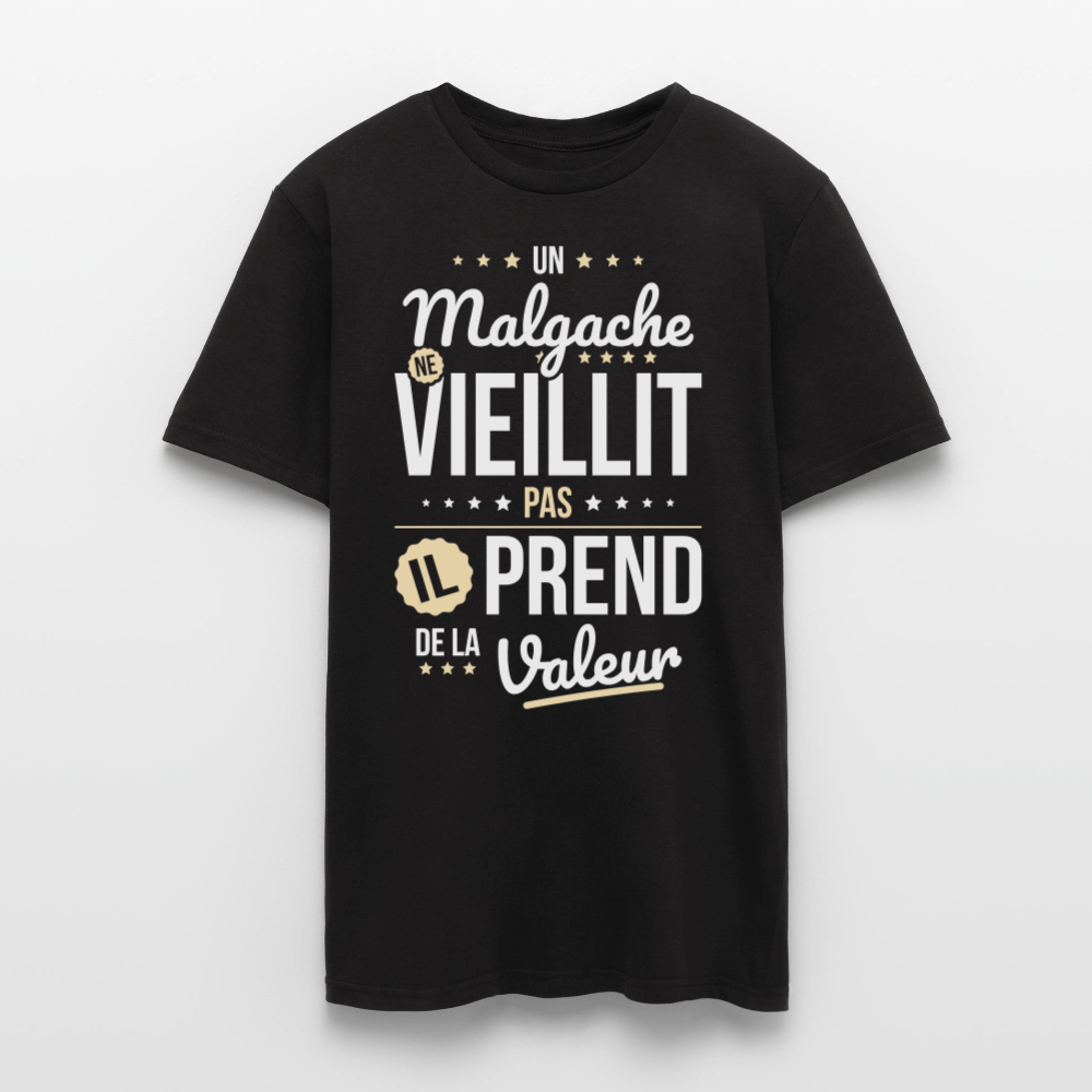 T-shirt Homme - Un Malgache ne vieillit pas - noir