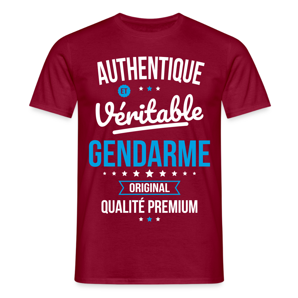 T-shirt Homme - Authentique et véritable Gendarme - rouge brique