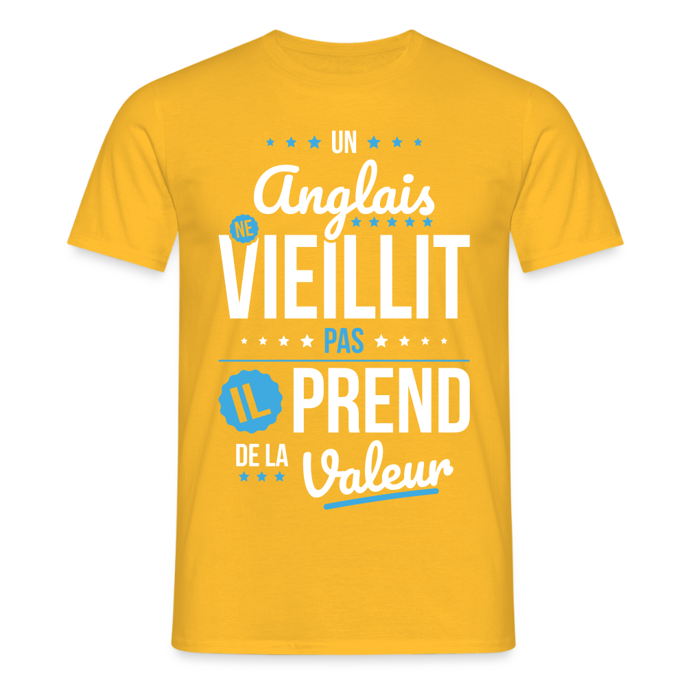 T-shirt Homme - Un Anglais ne vieillit pas - jaune