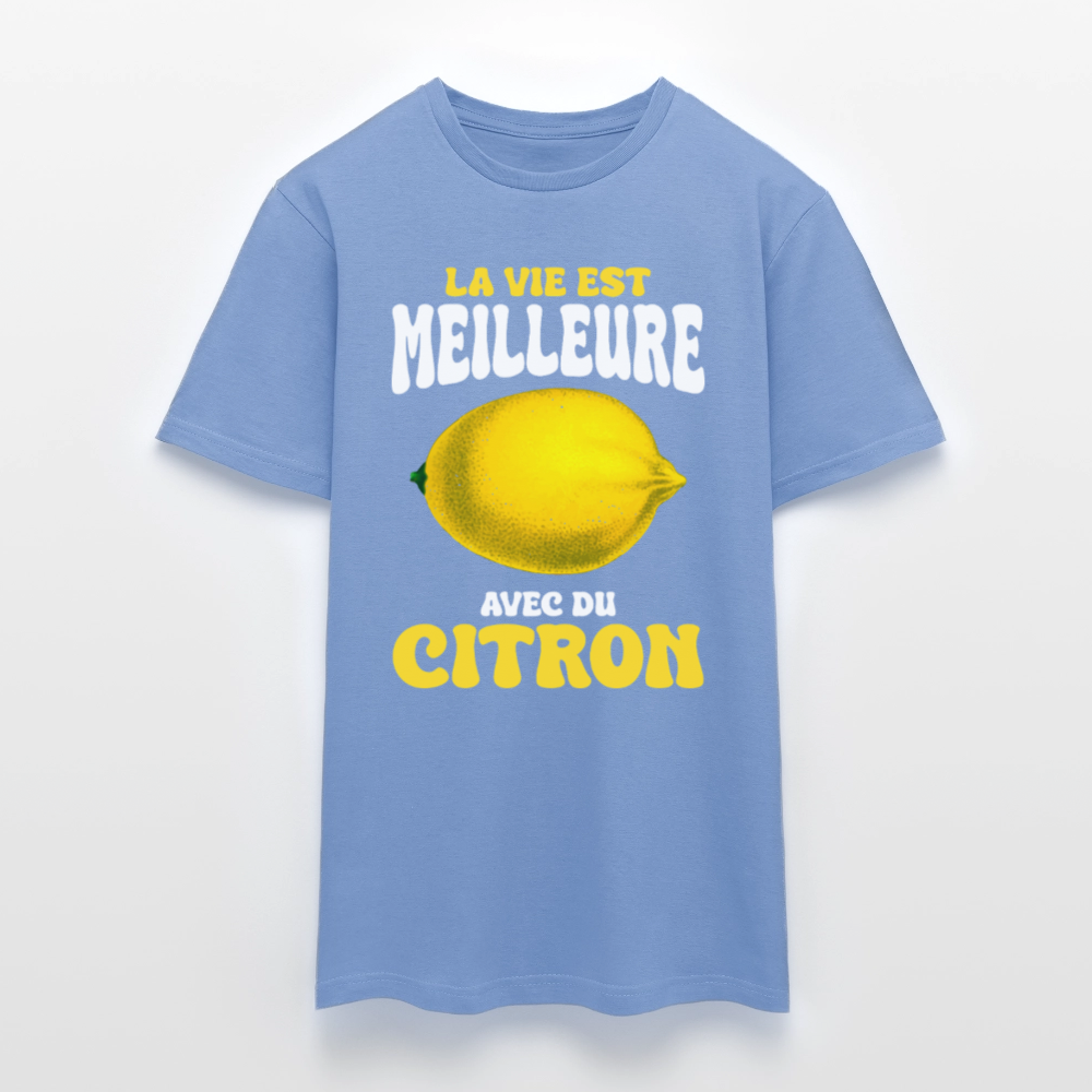 T-shirt Homme - La vie est meilleure avec du citron - carolina blue