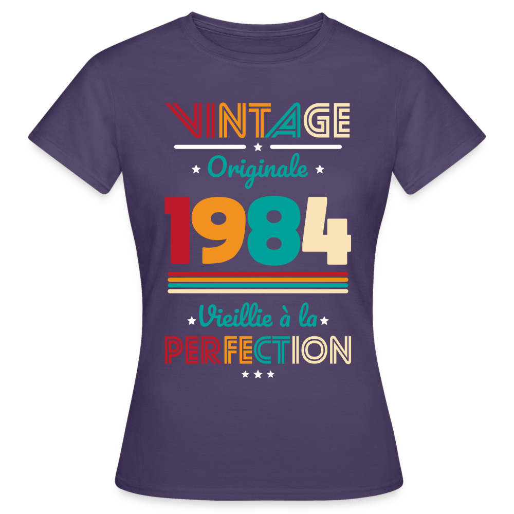 T-shirt Femme - Anniversaire 41 Ans - Vintage Originale 1984 - violet foncé
