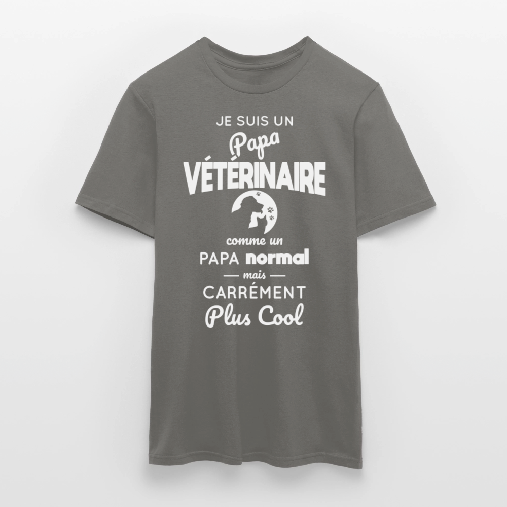 T-shirt Homme - Papa vétérinaire plus cool - gris graphite