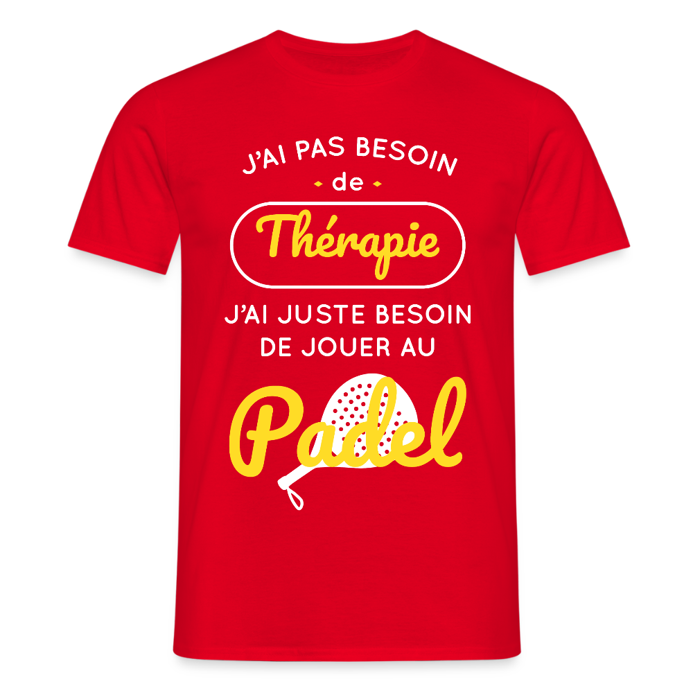 T-shirt Homme - Besoin De Jouer Au Padel - rouge