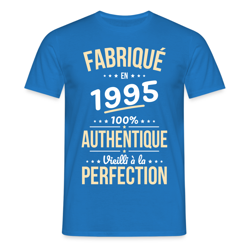 T-shirt Homme - Anniversaire 30 Ans - Fabriqué en 1995 - bleu royal