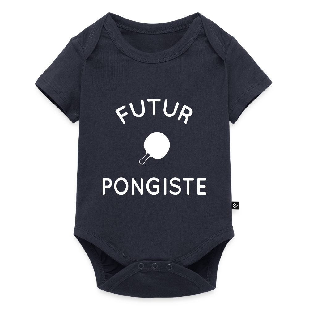 Body Bébé bio manches courtes - Futur pongiste - bleu marine
