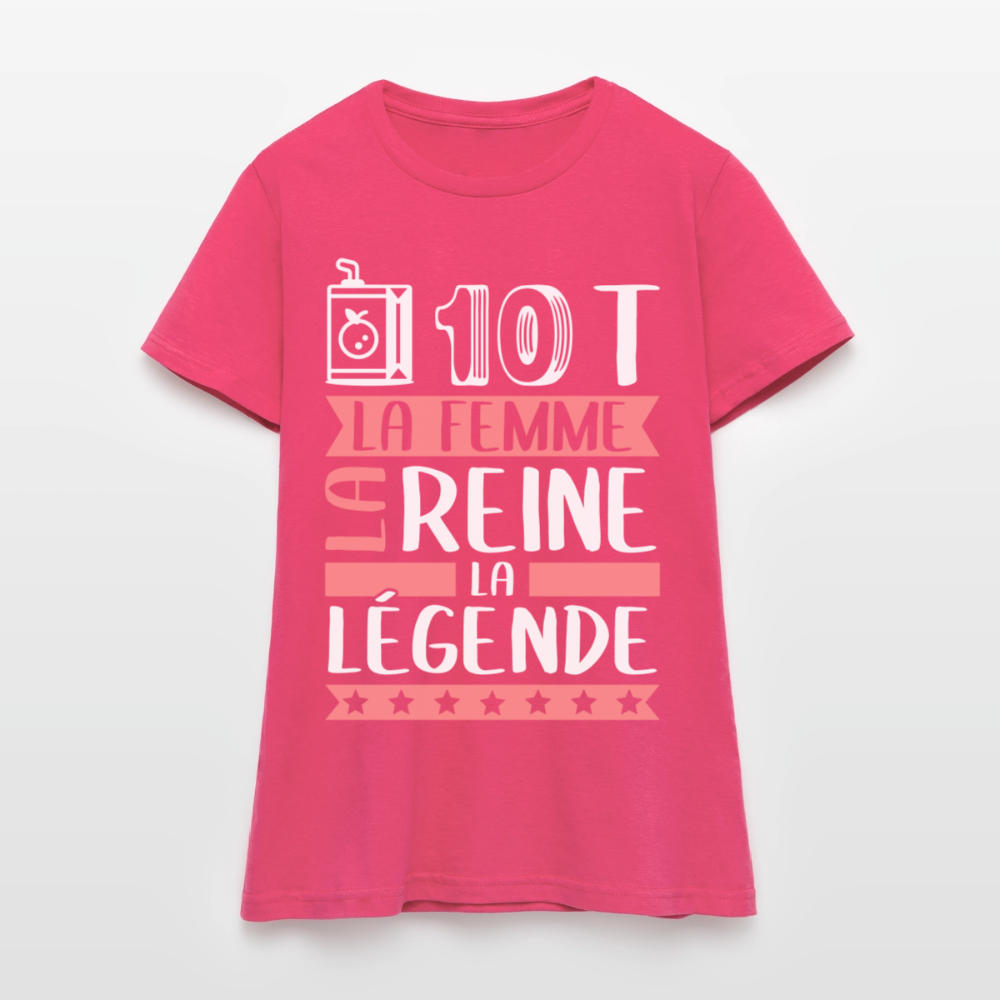 T-shirt femme Judith rébus – La femme, la reine, la légende - rose azalée