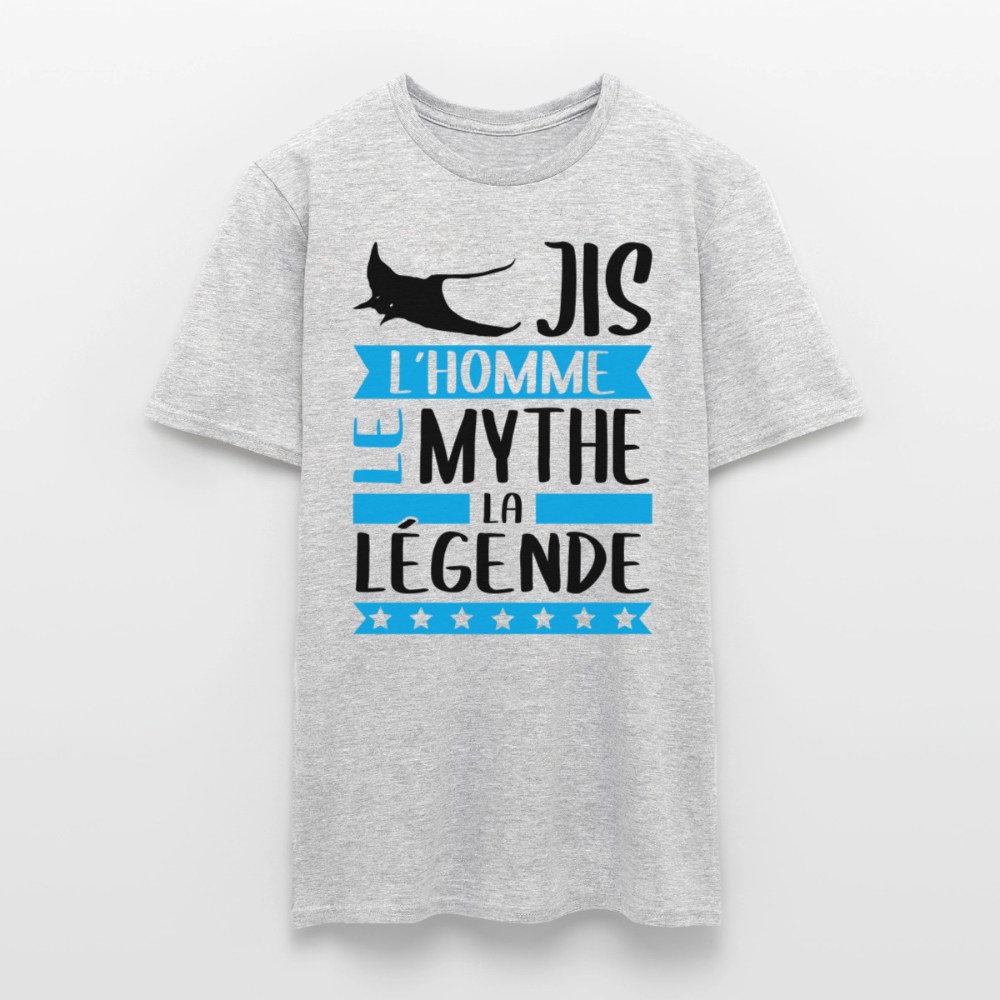 T-shirt homme coloris clair Régis en rébus – L’homme, le mythe, la légende - gris chiné