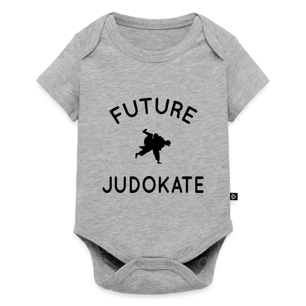 Body Bébé bio manches courtes - Future judokate - gris chiné