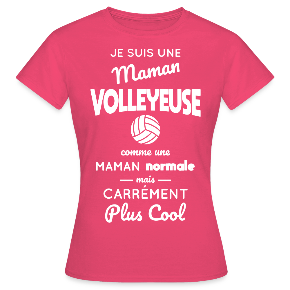 T-shirt Femme - Maman volleyeuse plus cool - rose azalée