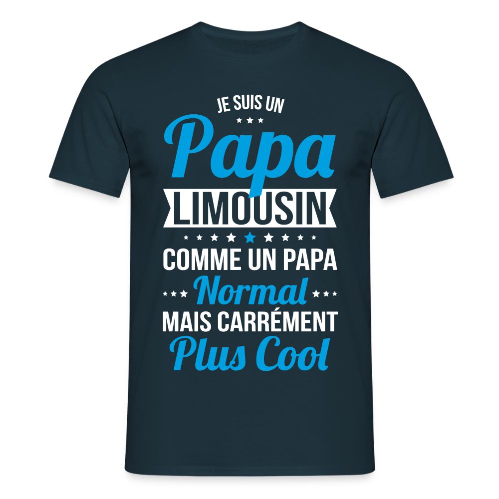 T-shirt Homme - Papa Limousin Plus Cool - marine