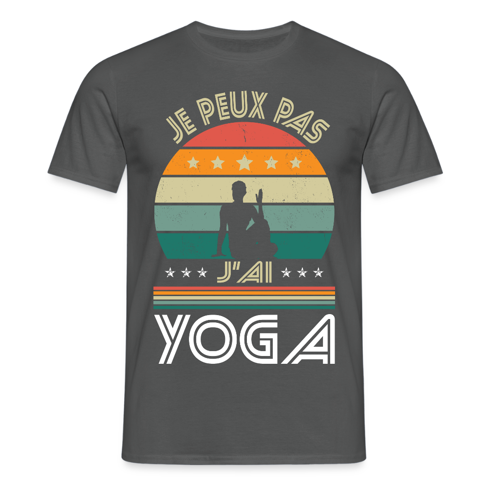 T-shirt Homme - Je peux pas j'ai Yoga - charbon