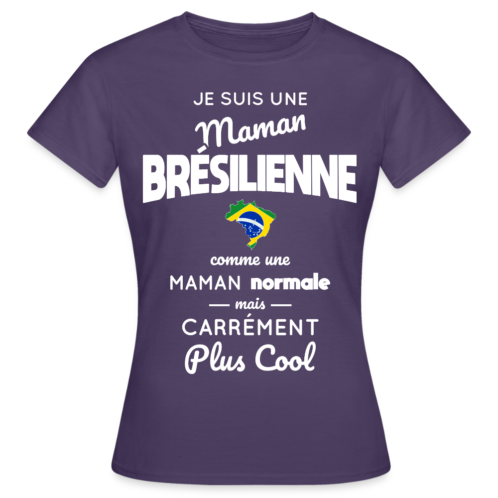 T-shirt Femme - Maman Brésilienne plus cool - violet foncé