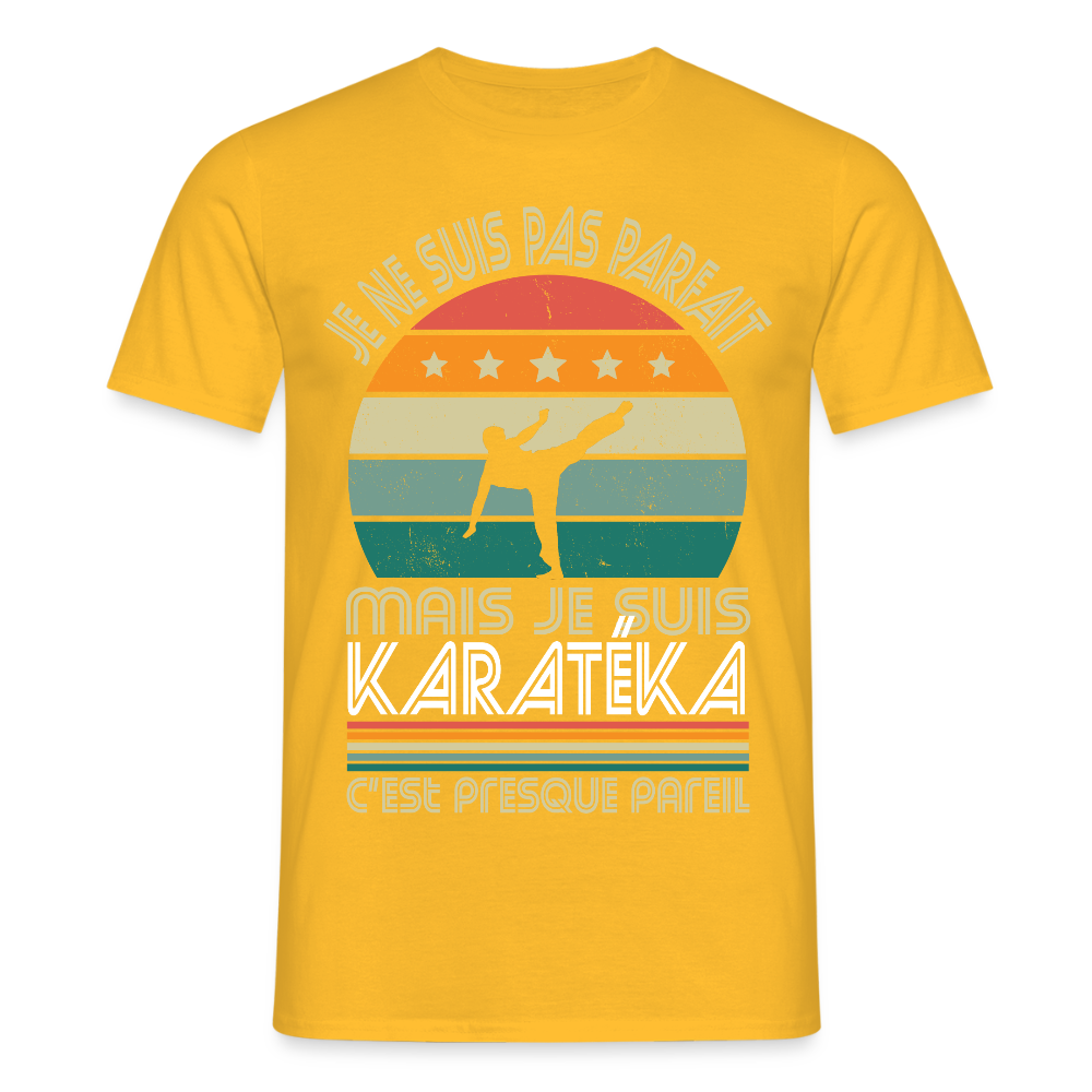 T-shirt Homme - Je ne suis pas parfait mais je suis Karatéka - jaune