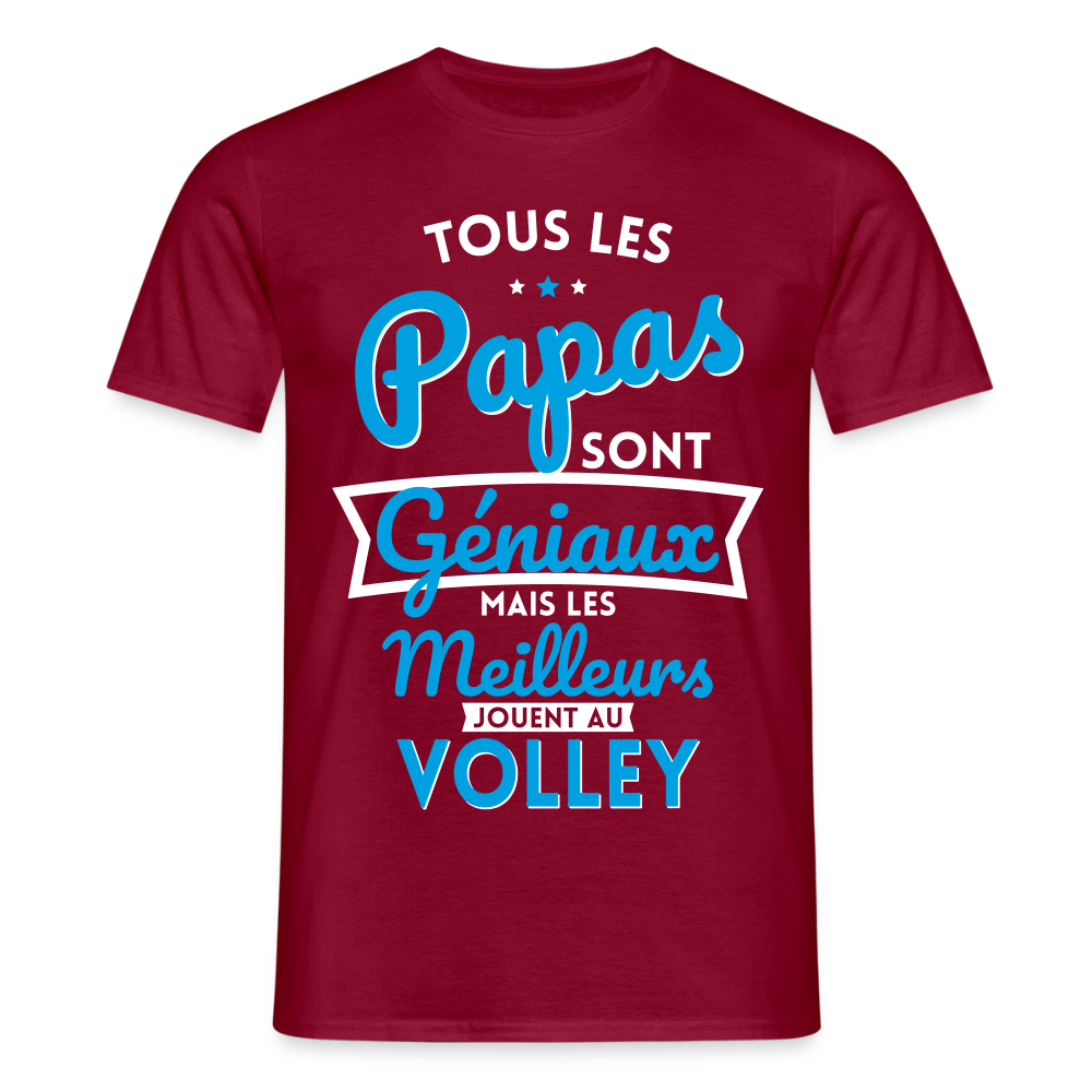 T-shirt Homme - Papas géniaux - Les meilleurs jouent au volley - rouge brique