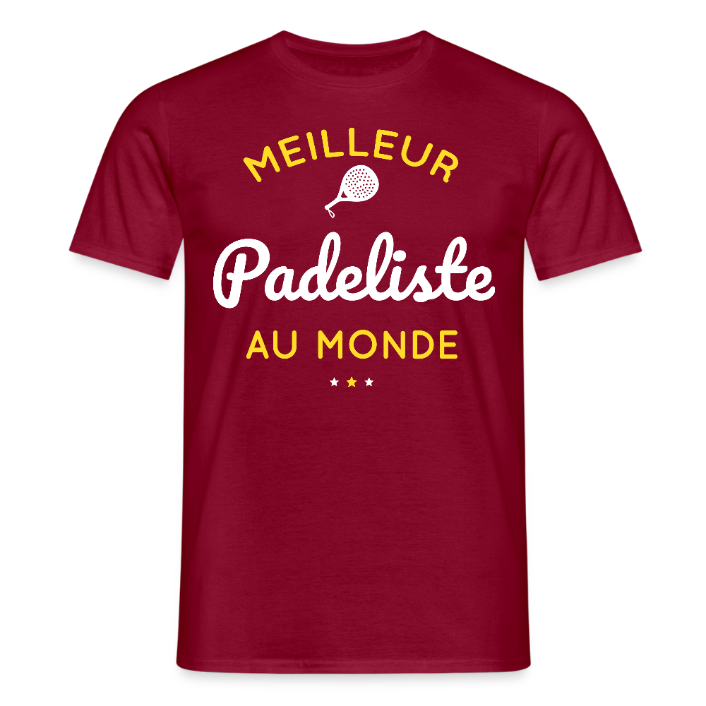 T-shirt Homme - Meilleur Padeliste Au Monde - rouge brique